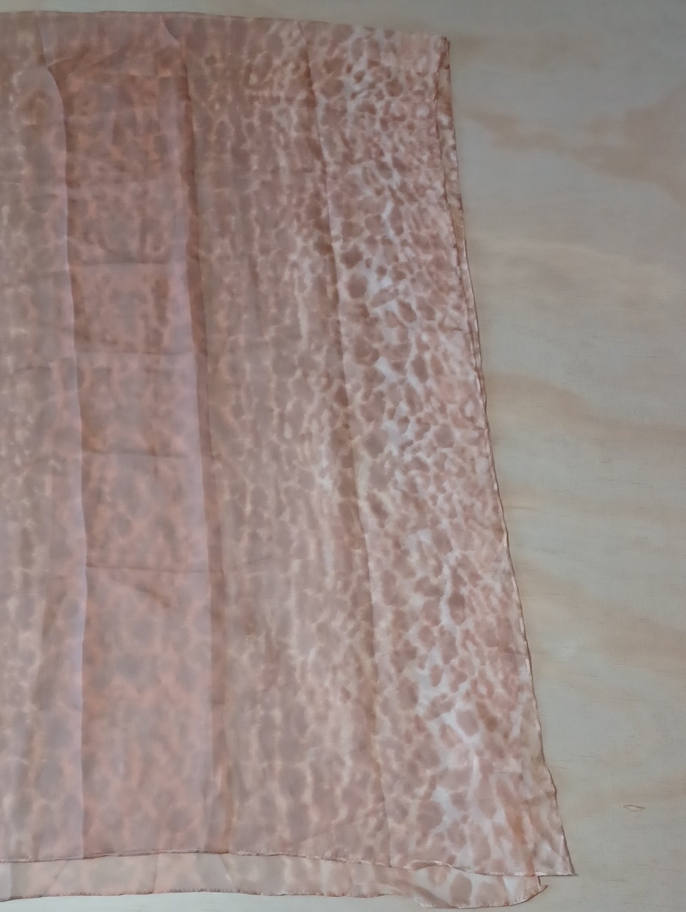Connection18 Sheer Pink Peach Animal Print Scarf Shawl 74×23 Chiffon Leopard - Picture 8 of 10